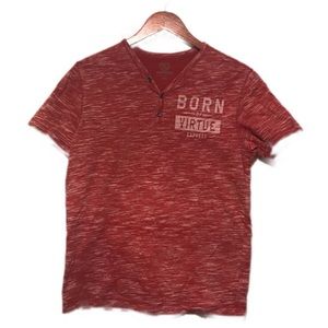 Express short sleeve button up size M red